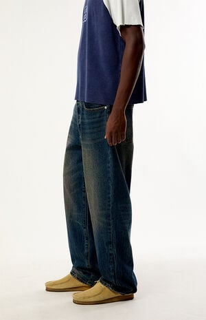 Oil Stained Classic Baggy Jeans image number 3