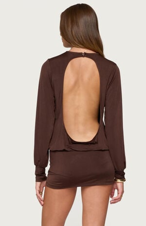 Guilia Backless Long Sleeve Romper image number 3