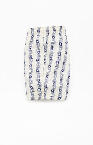 Blue Flower Stripe 4.5" Swim Trunks image number 3