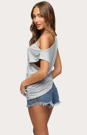 Ofelia Asymmetric Off Shoulder Ruched Top image number 3