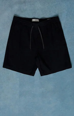 Black Linen Shorts image number 1