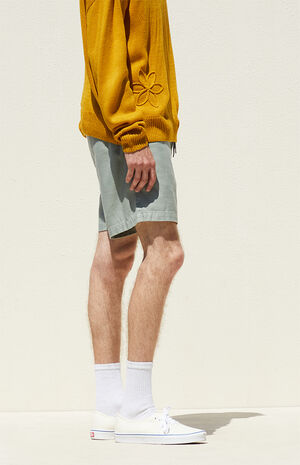 Olive Textured Volley Shorts image number 4
