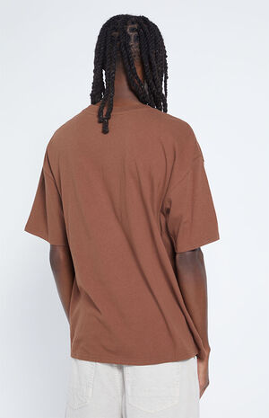 Dark Brown Solid Boxy T-Shirt image number 4