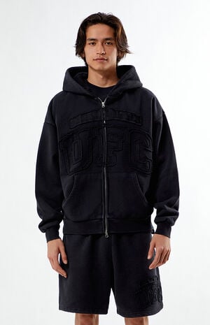 Frayed Lettering Full Zip Hoodie image number 1