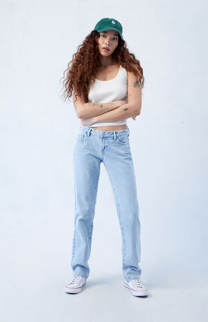 Eco Light Indigo Low Rise Straight Leg Jeans image number 2