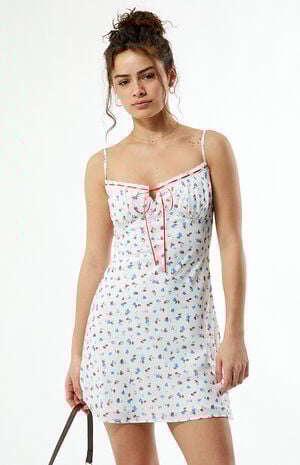 Eliza Floral Tie Front Mini Dress image number 2