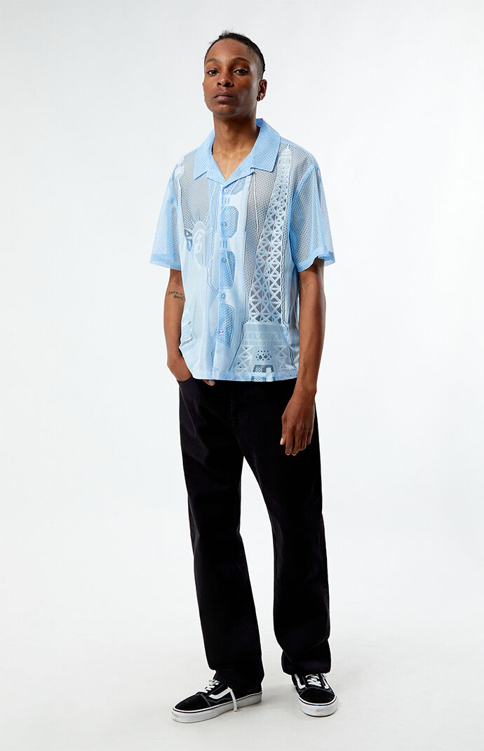 HUF WORLD TOUR S/LAC SHIRT M クラウドブルー 新品 HUF World Tour Lace Shirt | PacSun