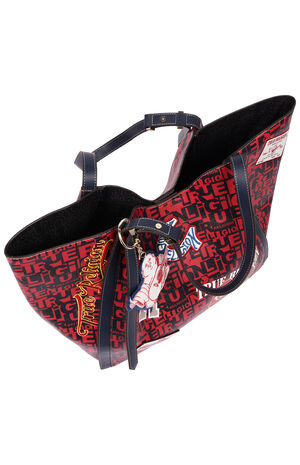Red Multi Patch Graphic Tote Bag image number 5