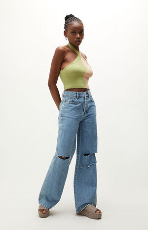 Crisscross Halter Sweater Top image number 4