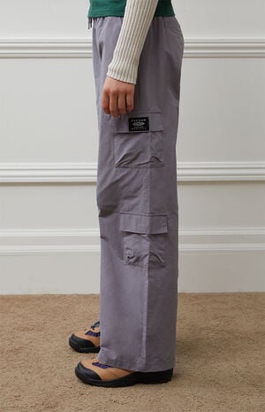 Silver Baggy Cargo Pants image number 4