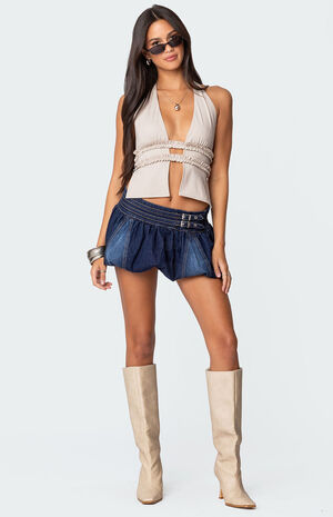 Luma Split Front Backless Halter Top image number 2