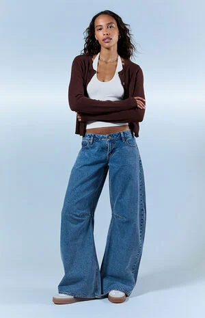 Ronnie Ultimate Low Rise Barrel Jeans Medium Blue image number 1