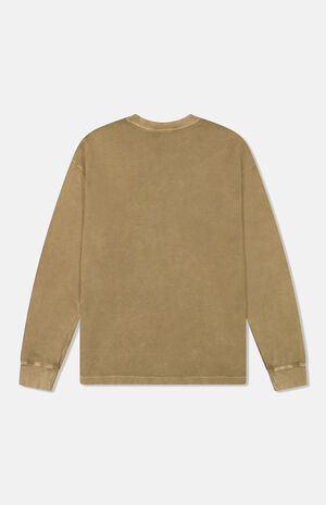 Twill Thermal Enzyme Washed Vertical Logo Long Sleeve T-Shirt image number 2