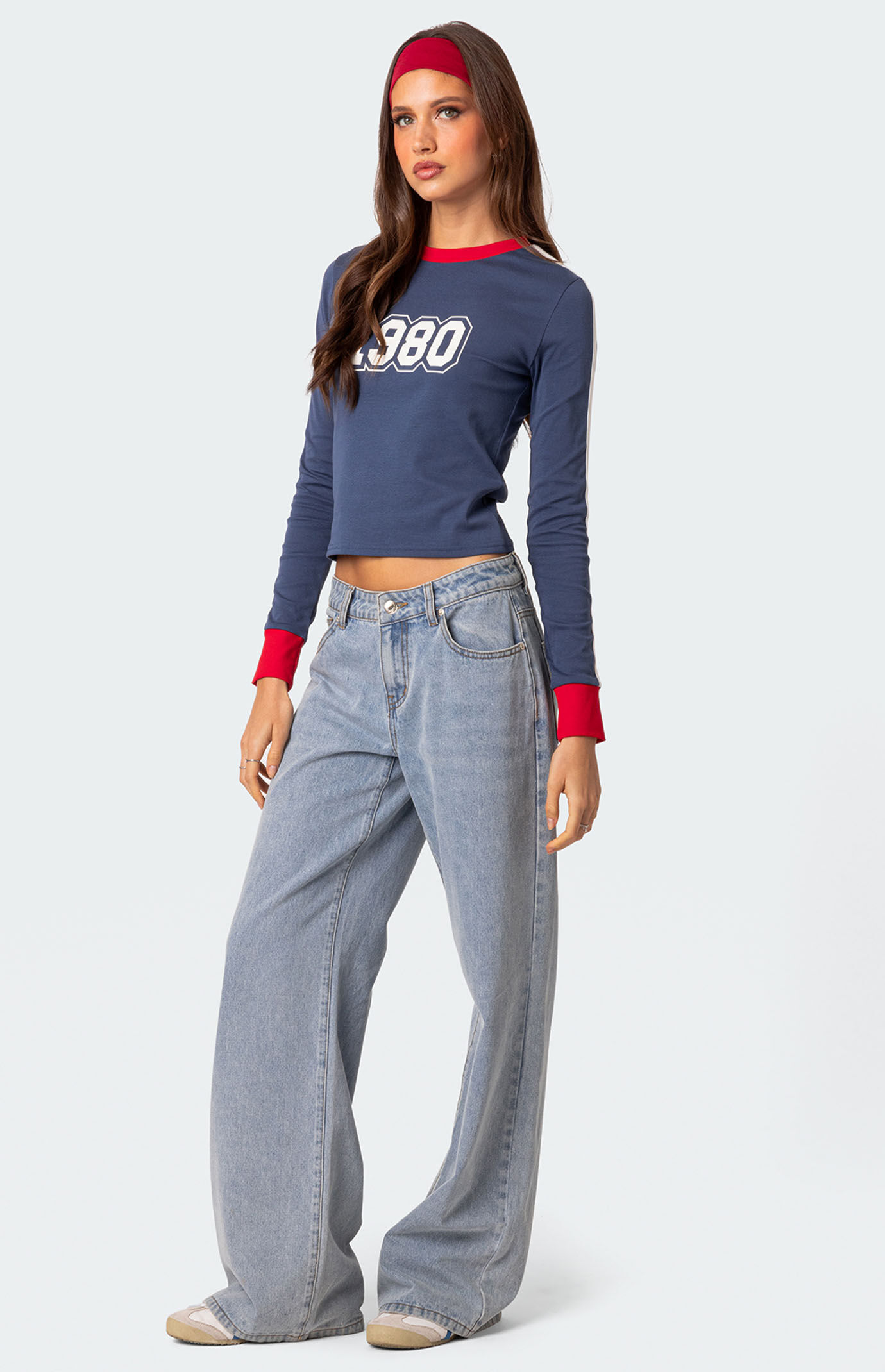 80s World's End 長袖カットソー スクイグル Edikted '80S Baby Long Sleeve T Shirt | Pacsun