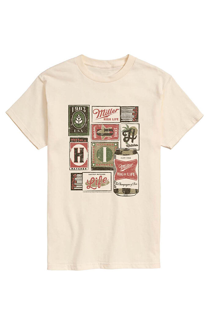 Hybrid Apparel Miller High Life Match Box Collage T-Shirt
