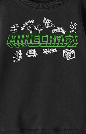 Kids Minecraft Doodle Logo Crew Neck Sweatshirt image number 2