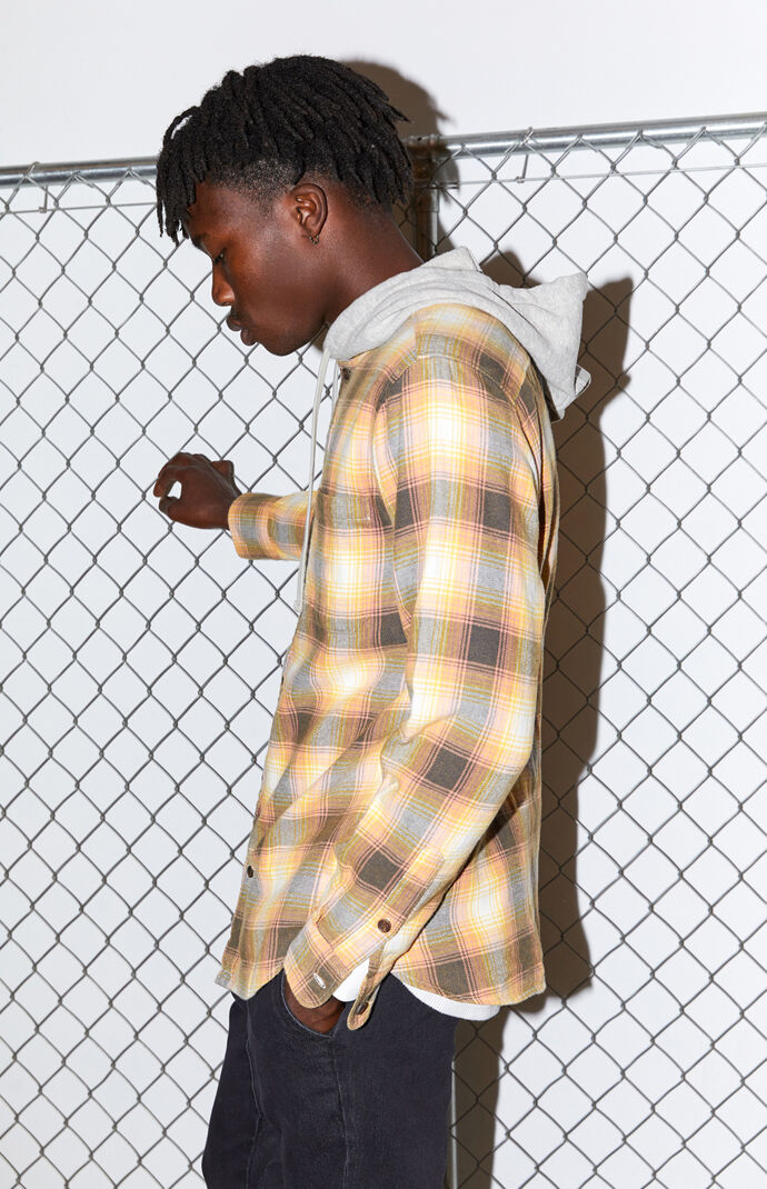Hooded Plaid Flannel Shirt