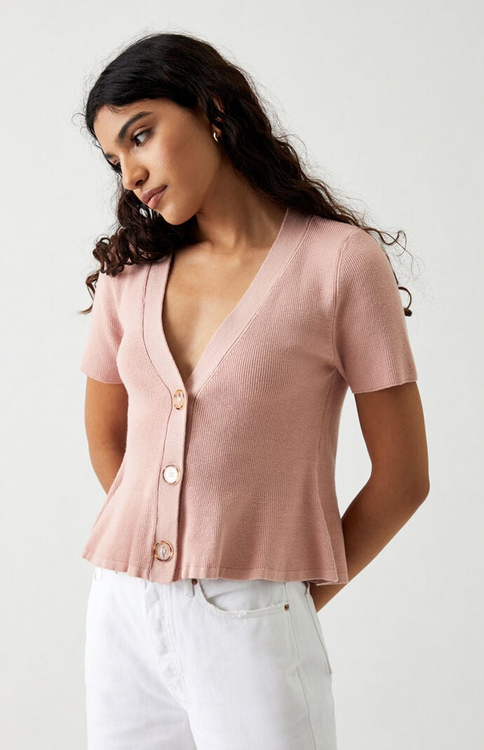 Flared Cropped Knit Sweater