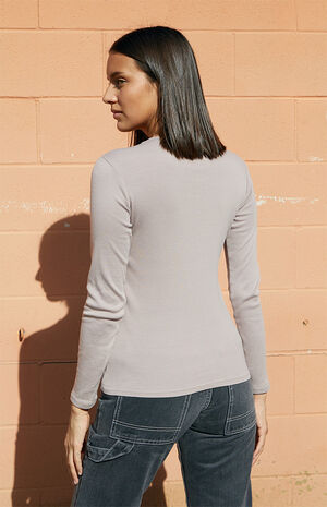 Mauve Hailie Basic Long Sleeve Top image number 4