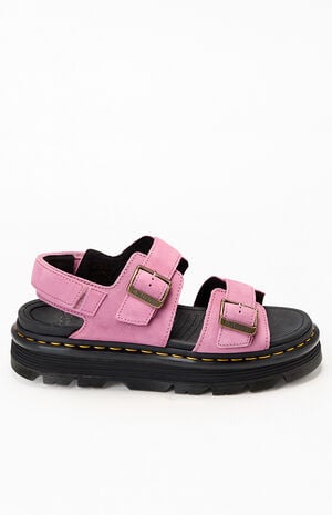 Women's Pink Zebzag Suede Platform Sandals image number 1