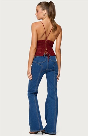 Delila Crochet V Neck Top image number 3