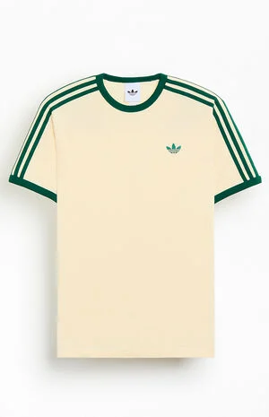 Cream Three Stripe T-Shirt image number 1