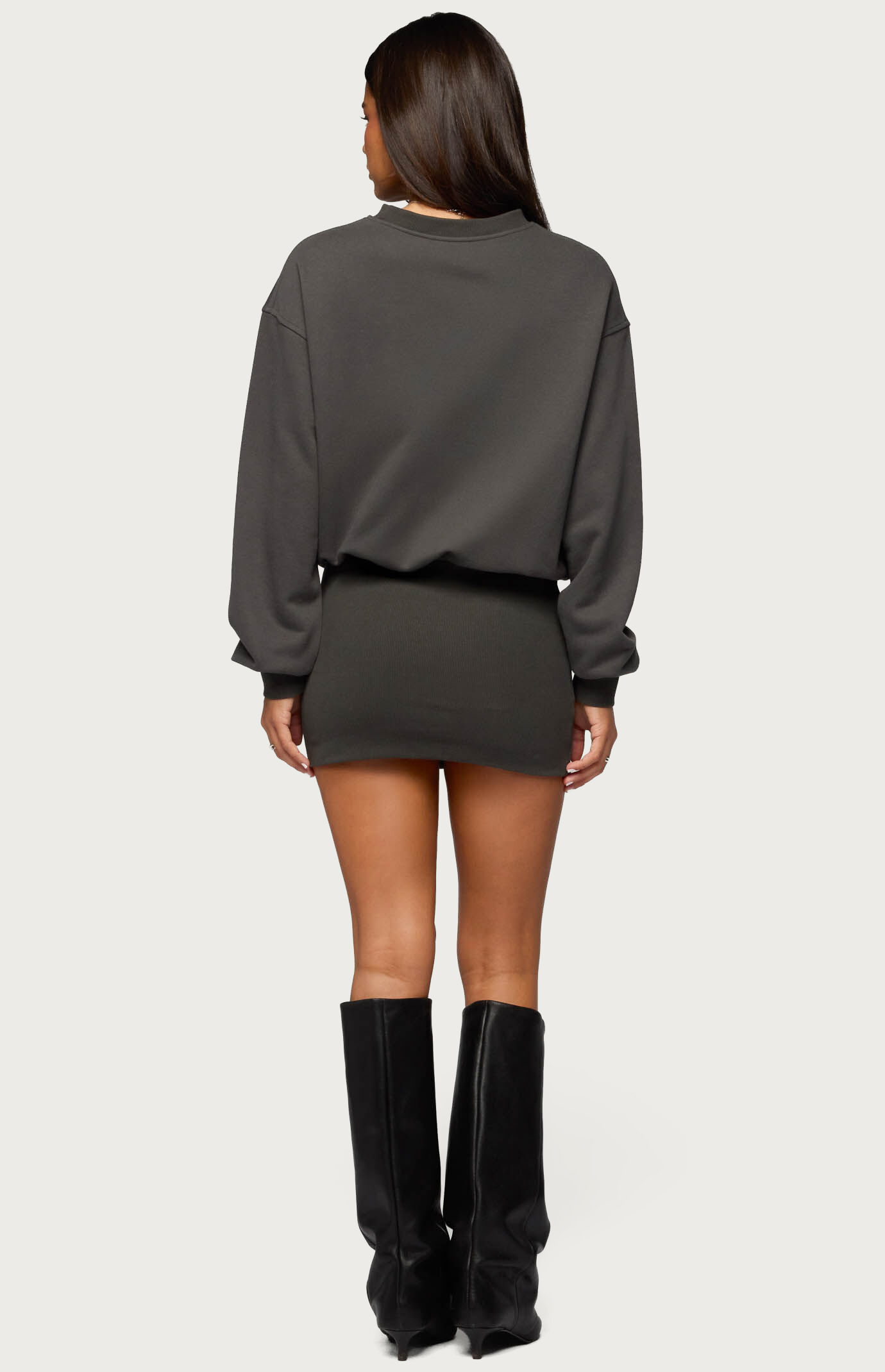 Edikted Jannah Sweatshirt Mini Dress