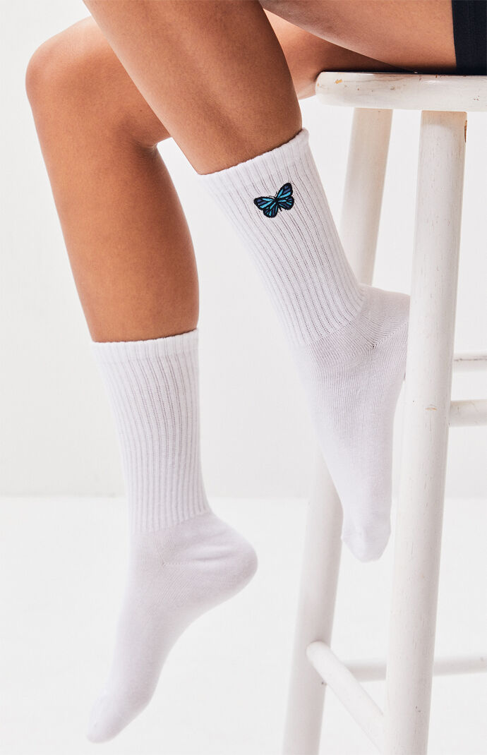 Blue Butterfly Socks