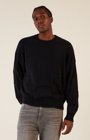 Tonal Checkerboard Jacquard Sweater image number 1