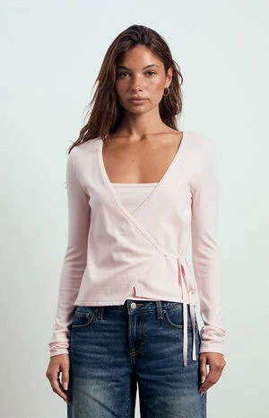Adelaide Wrap Long Sleeve Sweater image number 3
