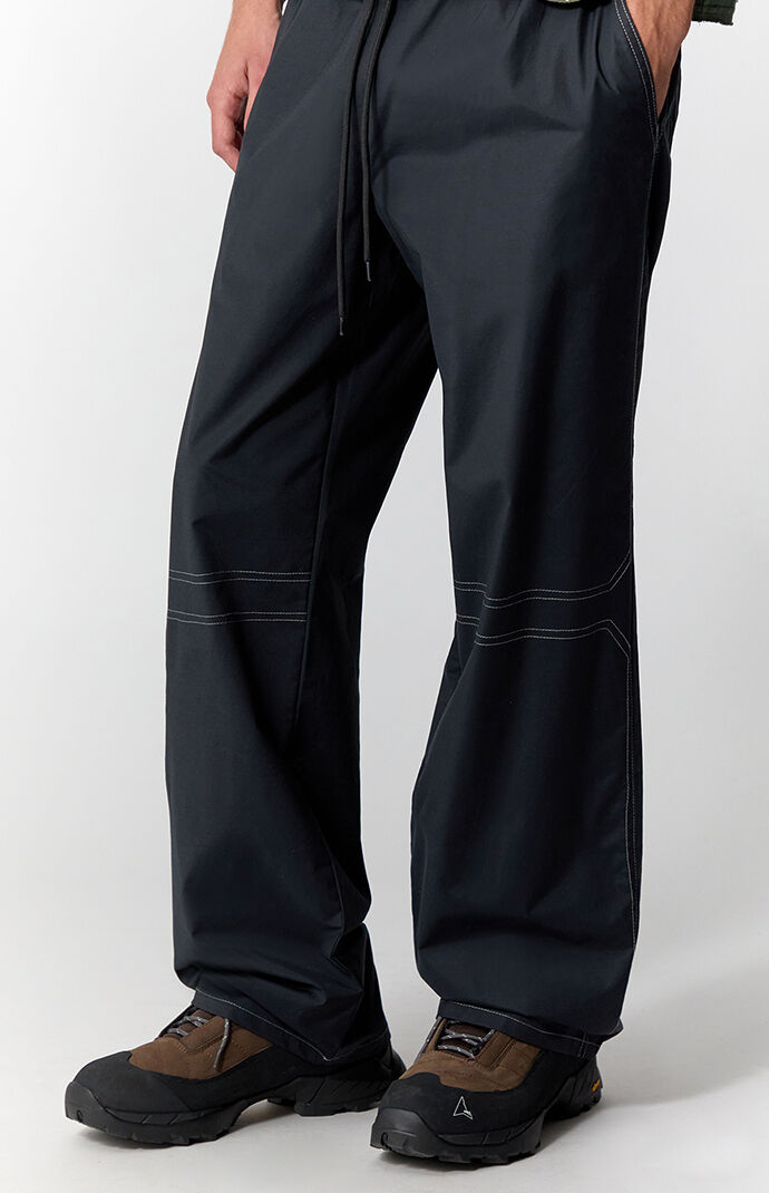 Pacsun Black Contrast Stitch Baggy Track Pants | Pacsun