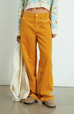 Gold Corduroy Baggy Carpenter Pants image number 2