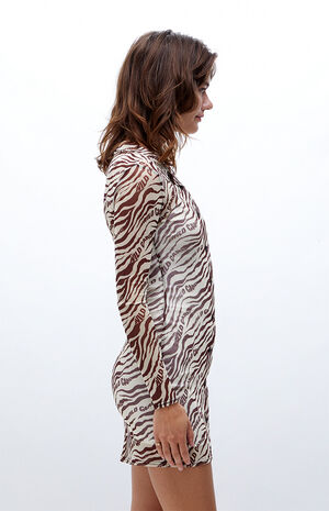 Zebra Mesh Mini Dress image number 3
