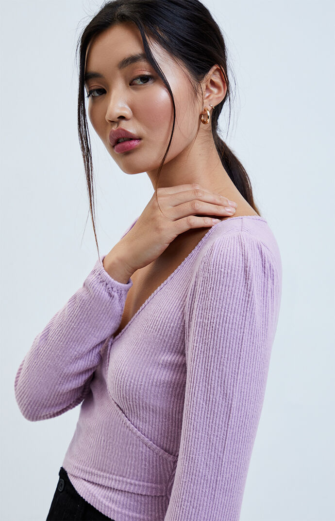 Surplice Long Sleeve Top