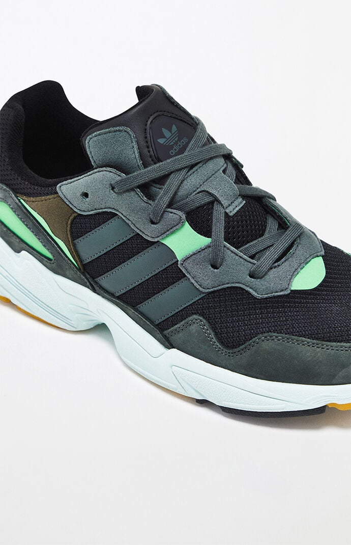 adidas Black and Green Yung 96 Shoes PacSun PacSun