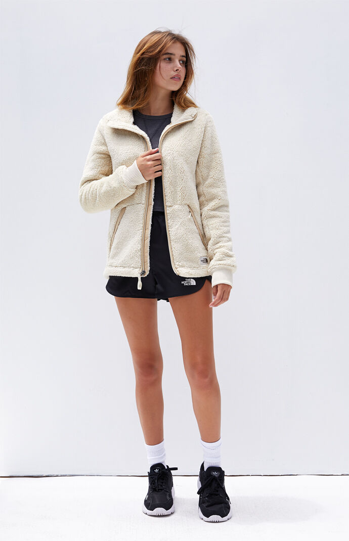 campshire plush fleece & faux shearling cardigan