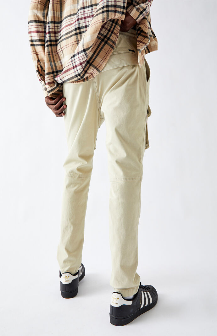 Utility Beige Front Pocket Slim Cargo Pants