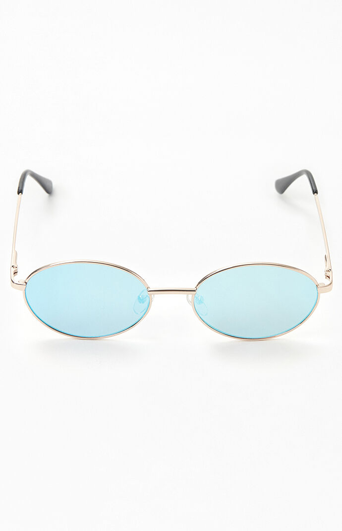 Oval Metal Revo Lens Sunglasses
