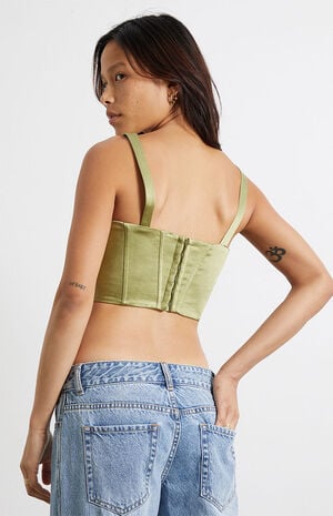 Ruched Satin Corset Top image number 4