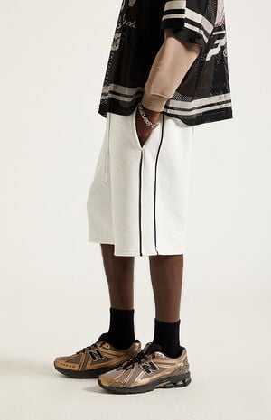 Gray Piping Track&nbsp;Sweat Shorts&nbsp; image number 4