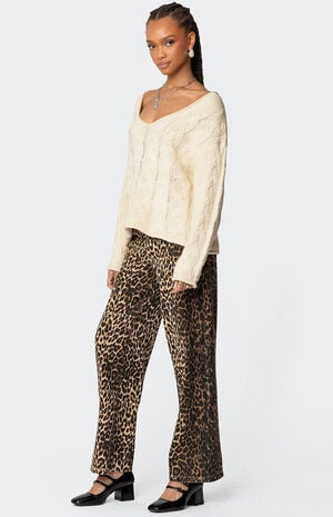 Inga Oversized Cable Knit Sweater image number 3