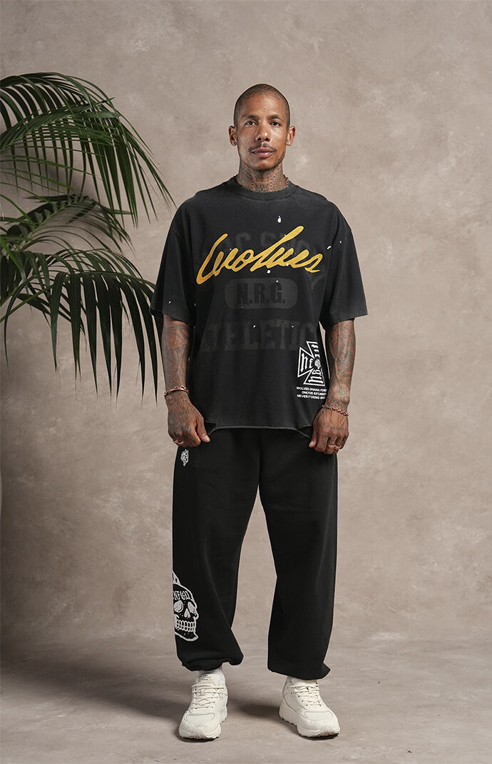 DARC SPORT ATHLETICS SSDDNFGU N.R.G. Grunge Raw Hem Cropped Oversized T-Shirt