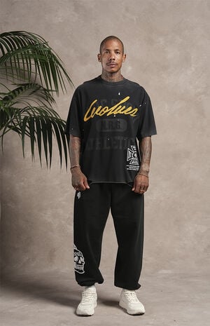 SSDDNFGU N.R.G. Grunge Raw Hem Cropped Oversized T-Shirt image number 2