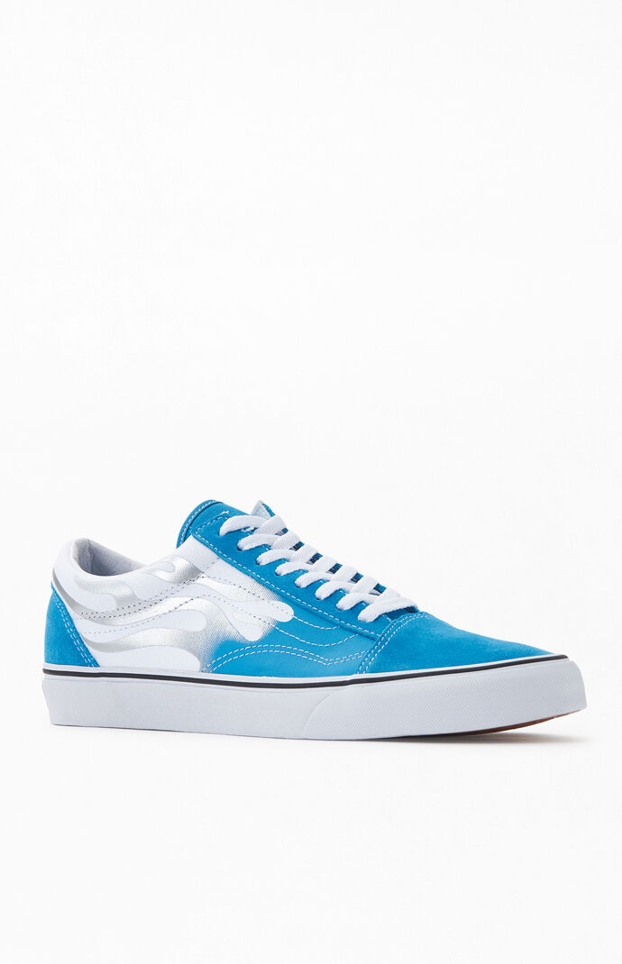 blue vans flame