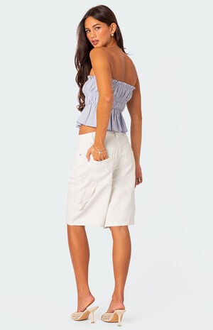 Low Rise Bermuda Denim Carpenter Shorts image number 4