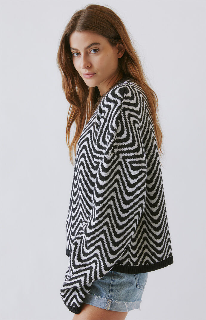 Wave Jacquard Knit Sweater