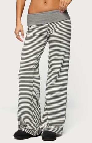 Meggy Striped Foldover Pants image number 1