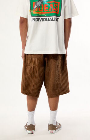 Brown Big Boy Corduroy Baggy Shorts image number 4