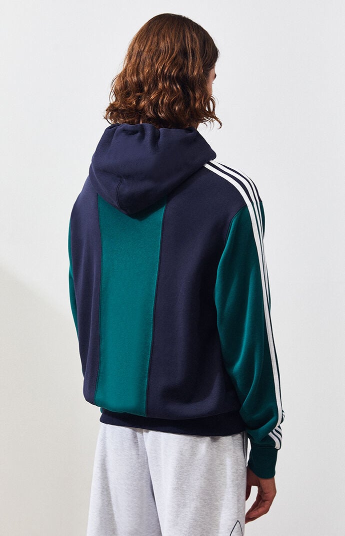 adidas Blue Green Off Court Trefoil Pullover Hoodie PacSun
