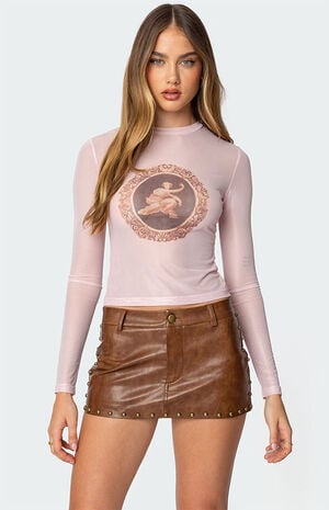 Vita Vintage Printed Mesh Top image number 1